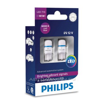 W5W 12V-LED (W2,1x9,5d) 8000K 1,0W X-treme Ultinon LED (ку.2шт.) T10 127998000KX2