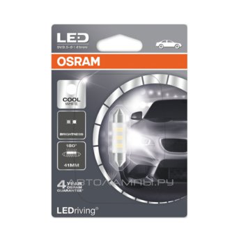 Fest T10,5x41 12V-LED 0,50W (SV8,5) 6700K (блистер 1шт.) Sky White LEDriving standart 6441SW-01B
